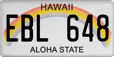 HI license plate EBL648