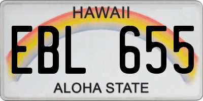 HI license plate EBL655