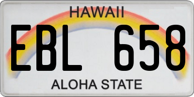 HI license plate EBL658