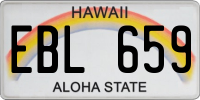 HI license plate EBL659