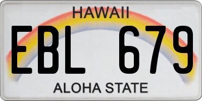 HI license plate EBL679
