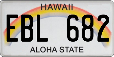 HI license plate EBL682