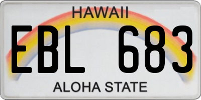 HI license plate EBL683