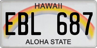 HI license plate EBL687
