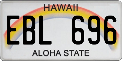 HI license plate EBL696