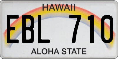 HI license plate EBL710