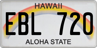 HI license plate EBL720