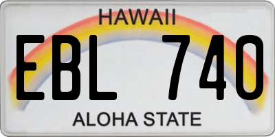 HI license plate EBL740