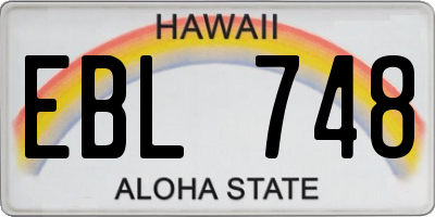 HI license plate EBL748