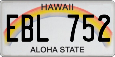 HI license plate EBL752