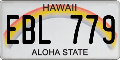 HI license plate EBL779