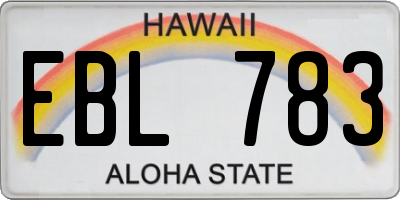 HI license plate EBL783