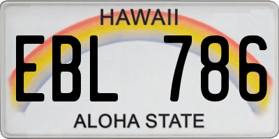 HI license plate EBL786
