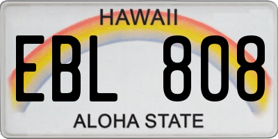 HI license plate EBL808