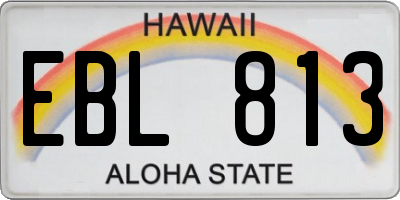 HI license plate EBL813