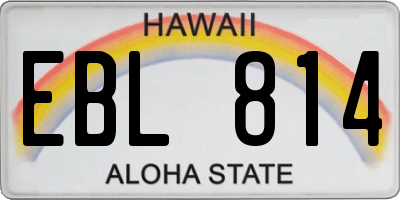 HI license plate EBL814