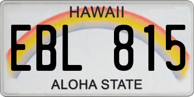 HI license plate EBL815