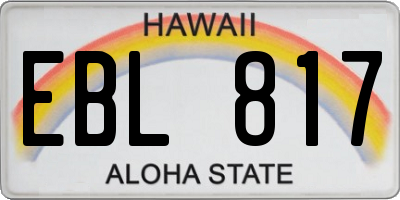 HI license plate EBL817