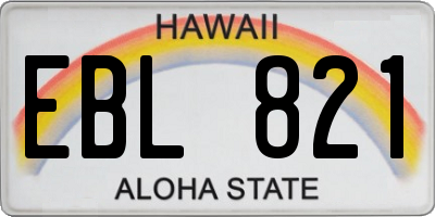 HI license plate EBL821