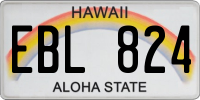 HI license plate EBL824
