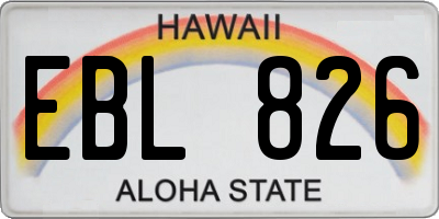 HI license plate EBL826
