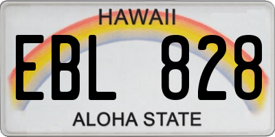 HI license plate EBL828