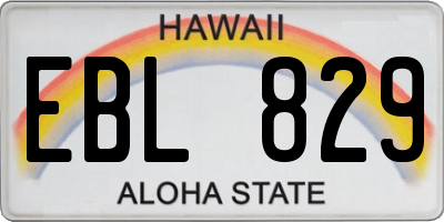 HI license plate EBL829