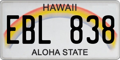 HI license plate EBL838
