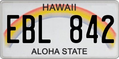 HI license plate EBL842