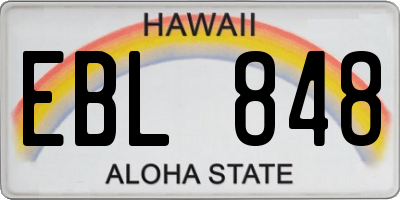 HI license plate EBL848