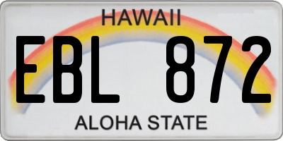 HI license plate EBL872