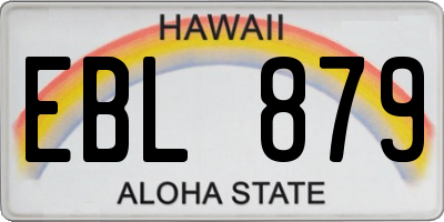 HI license plate EBL879