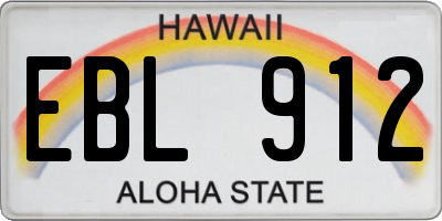 HI license plate EBL912