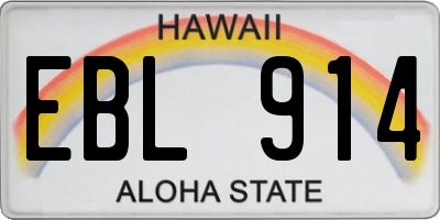 HI license plate EBL914