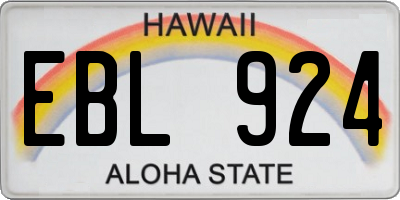 HI license plate EBL924