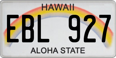 HI license plate EBL927