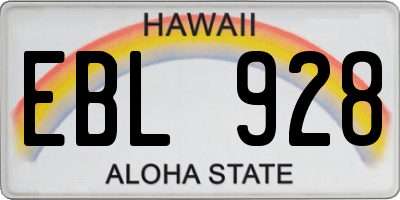 HI license plate EBL928