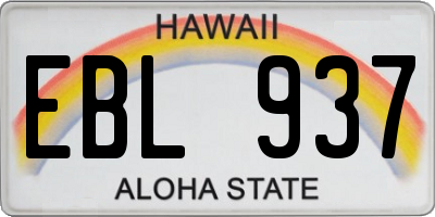 HI license plate EBL937