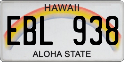 HI license plate EBL938