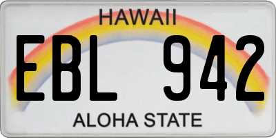 HI license plate EBL942