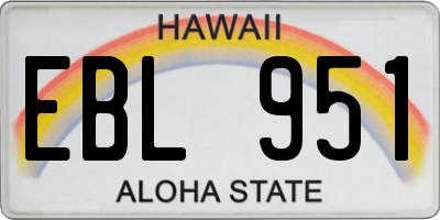 HI license plate EBL951