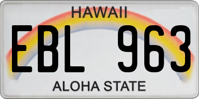 HI license plate EBL963