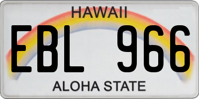 HI license plate EBL966