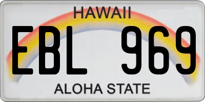HI license plate EBL969