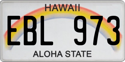 HI license plate EBL973