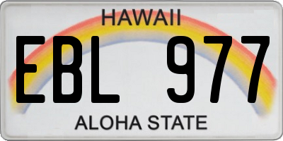 HI license plate EBL977