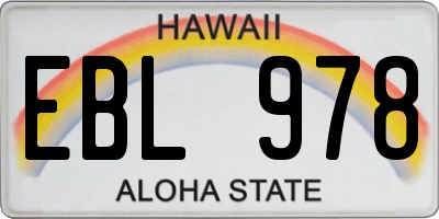 HI license plate EBL978