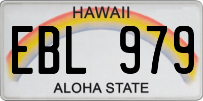 HI license plate EBL979