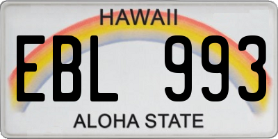 HI license plate EBL993