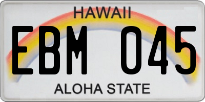 HI license plate EBM045